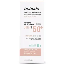 Crema Multiprotección Color SPF50+*BABARIA New