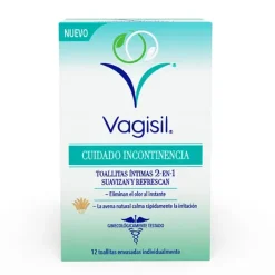 New VAGISIL Cuidado Incontinencia Toallitas Íntimas 2 en 1