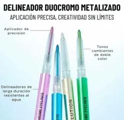 New Duo Chrome Eyeliner Delineadores De Ojos