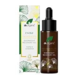 New DR. ORGANIC Evoke Tranquility Over Night Recovery Oil