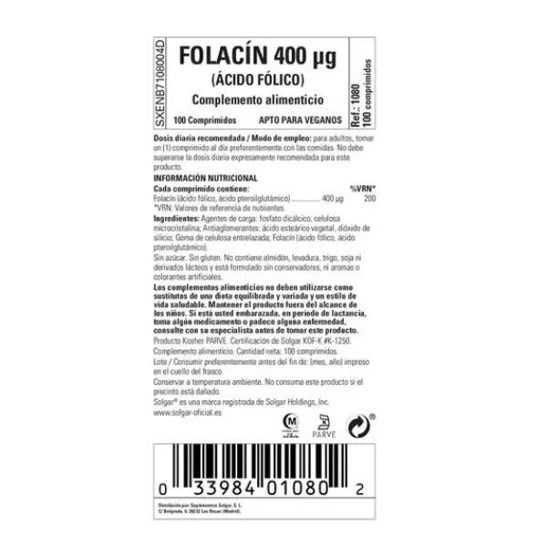 Sale Folacin (Folic Acid) Complementos Alimenticios